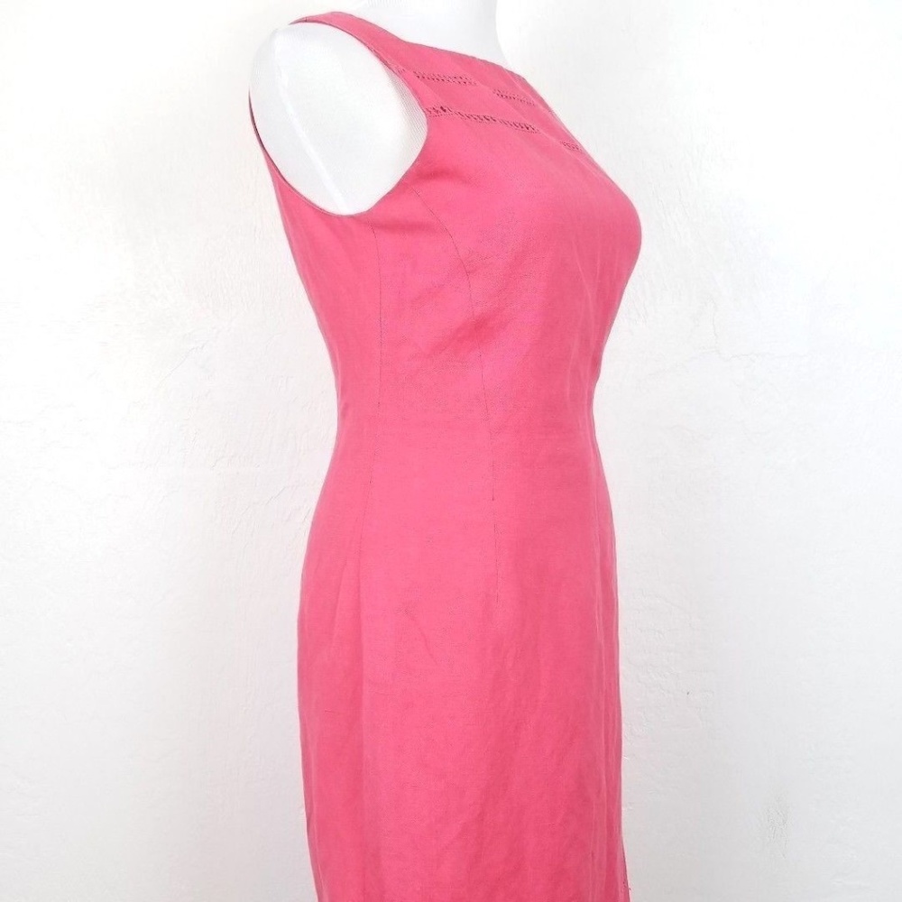 Jones New York Size 8 Dress Pink Linen Vintage 90s